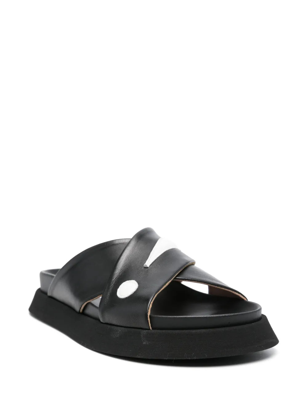 Moschino patch-detail leather slides