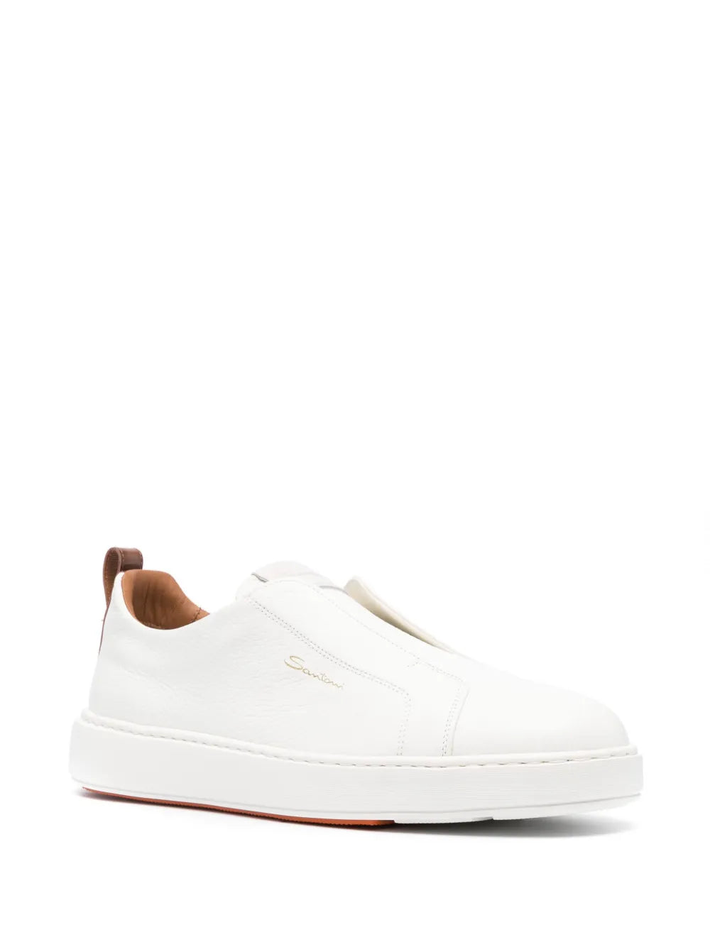 Santoni leather slip-on sneakers