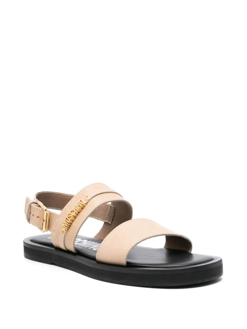 Moschino logo-lettering leather sandals