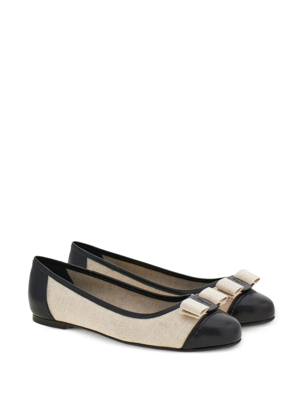 Ferragamo Vara Bow panelled ballerina shoes