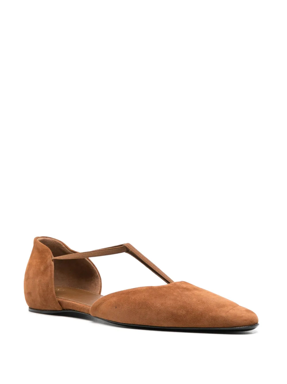 TOTEME The T-Strap suede ballerina shoes