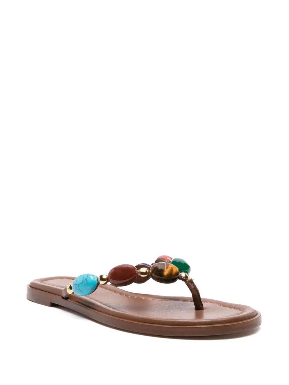 Gianvito Rossi Shanti embellished leather flip flops