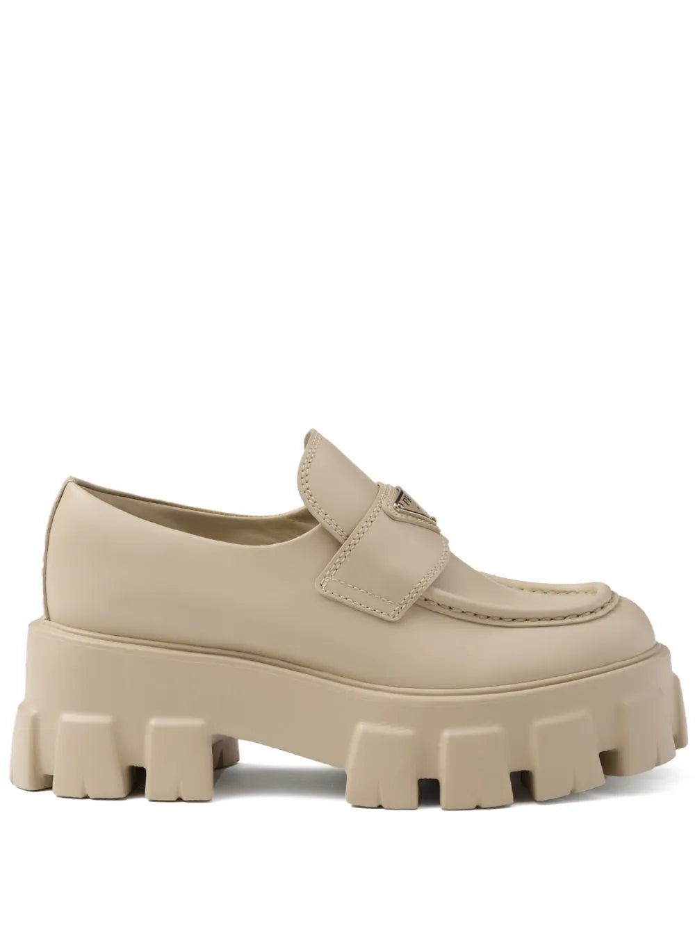Prada Monolith triangle-logo loafers