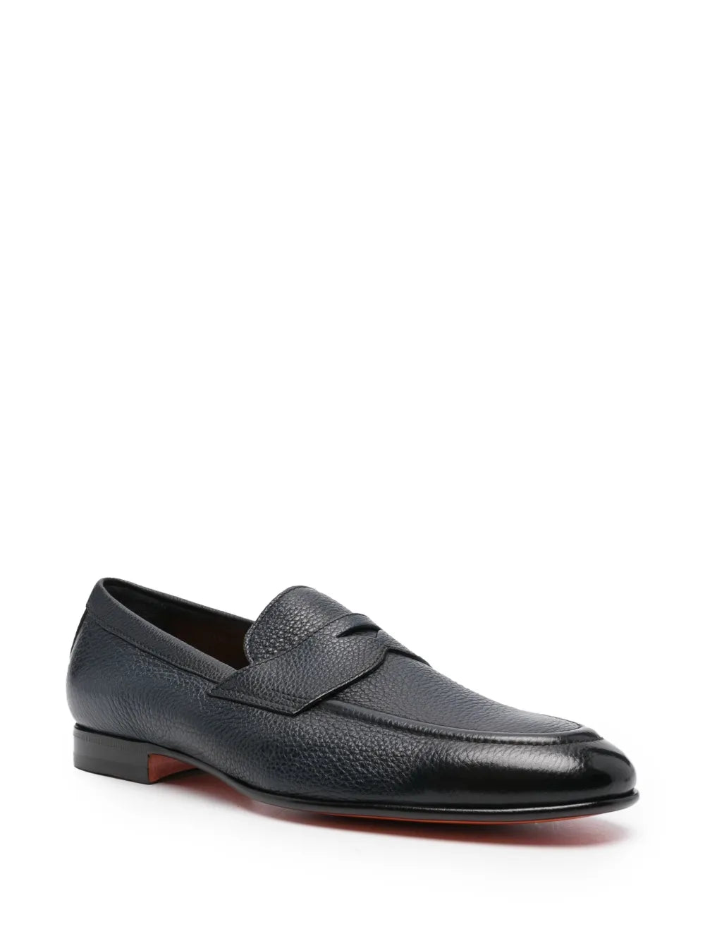 Santoni grained leather loafers