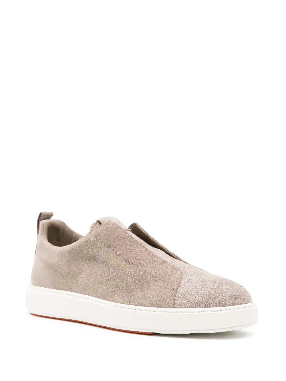 Santoni logo-print suede slip-on sneakers