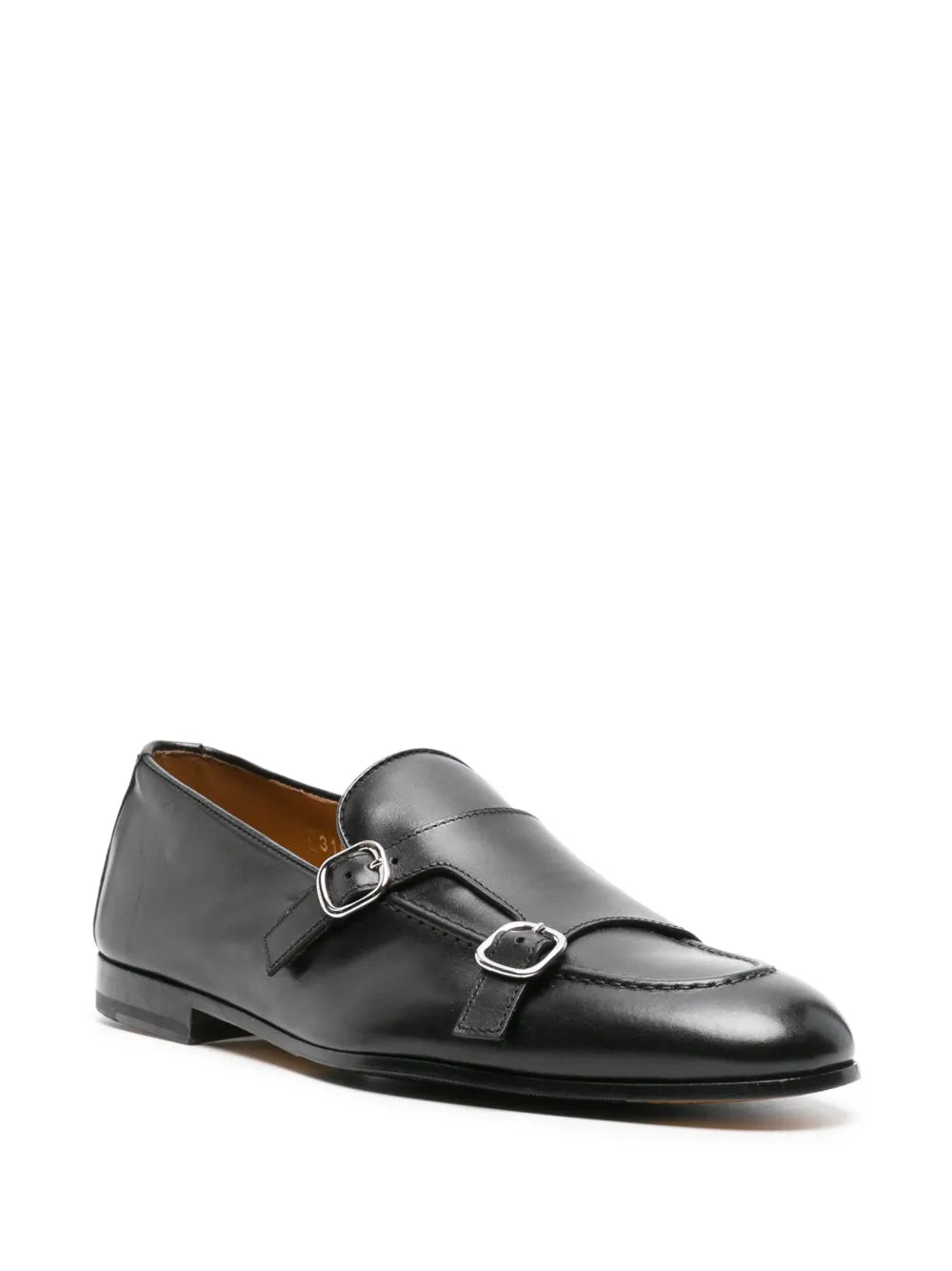 Doucal's double-buckle leather Monk shoes