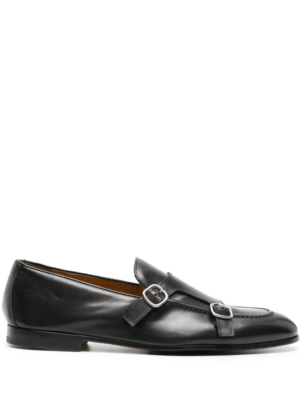 Doucal's double-buckle leather Monk shoes