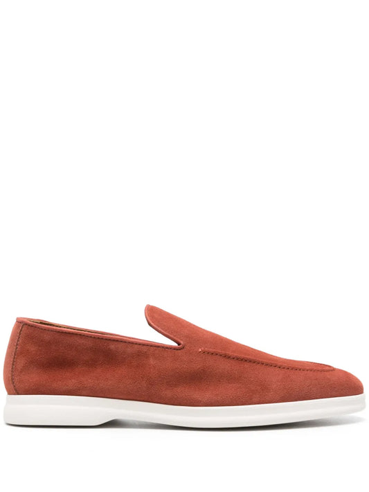 Doucal's almond-toe suede loafers