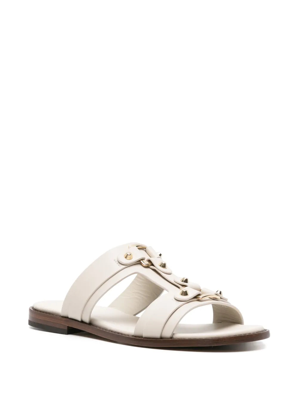 Doucal's round-toe leather slides