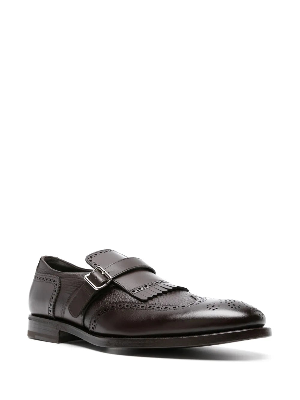 Henderson Baracco perforated-detailing leather monk shoes