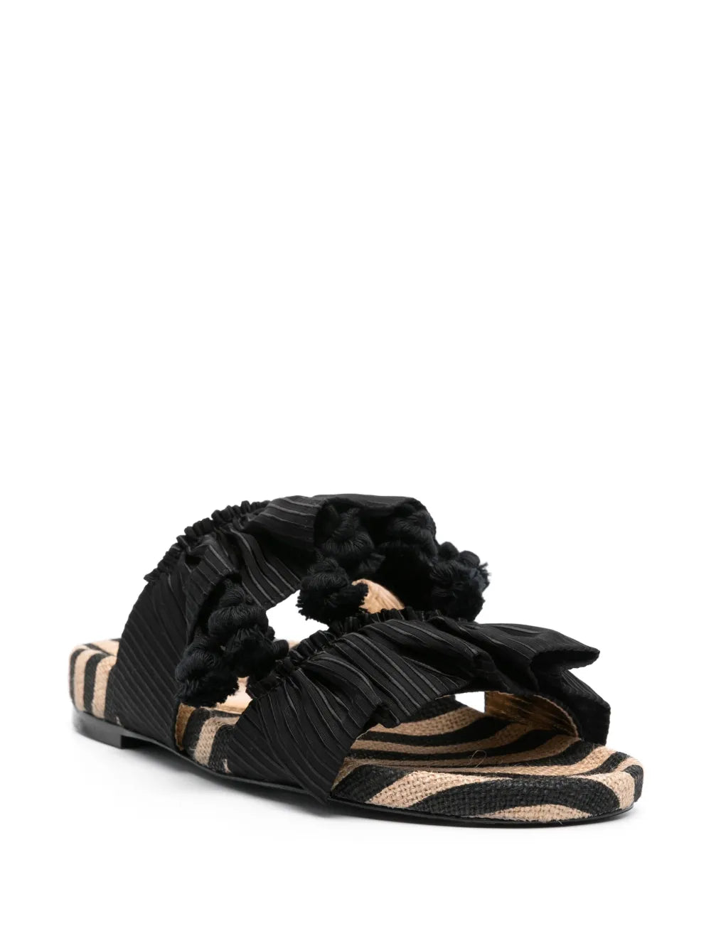 La DoubleJ Pimento pompom-detail slides