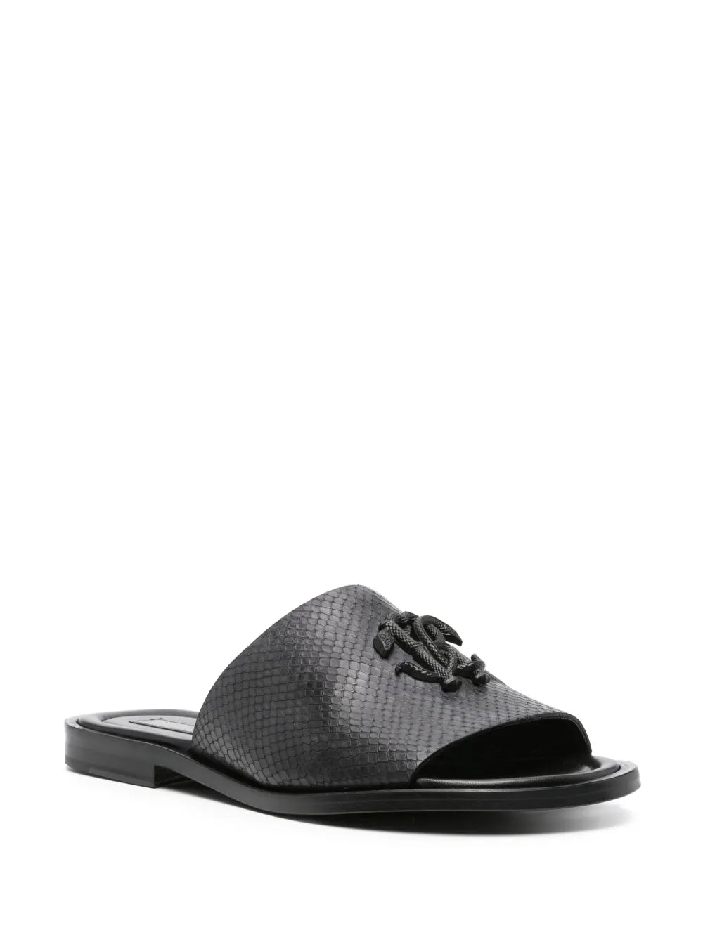 Roberto Cavalli lizard-skin logo-embossed sandals