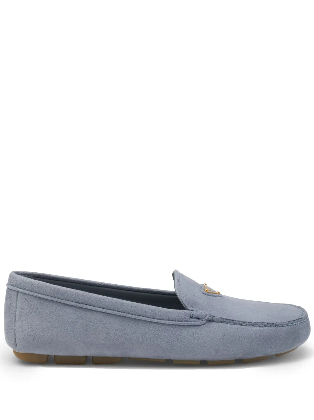 Prada triangle-logo suede driving loafers