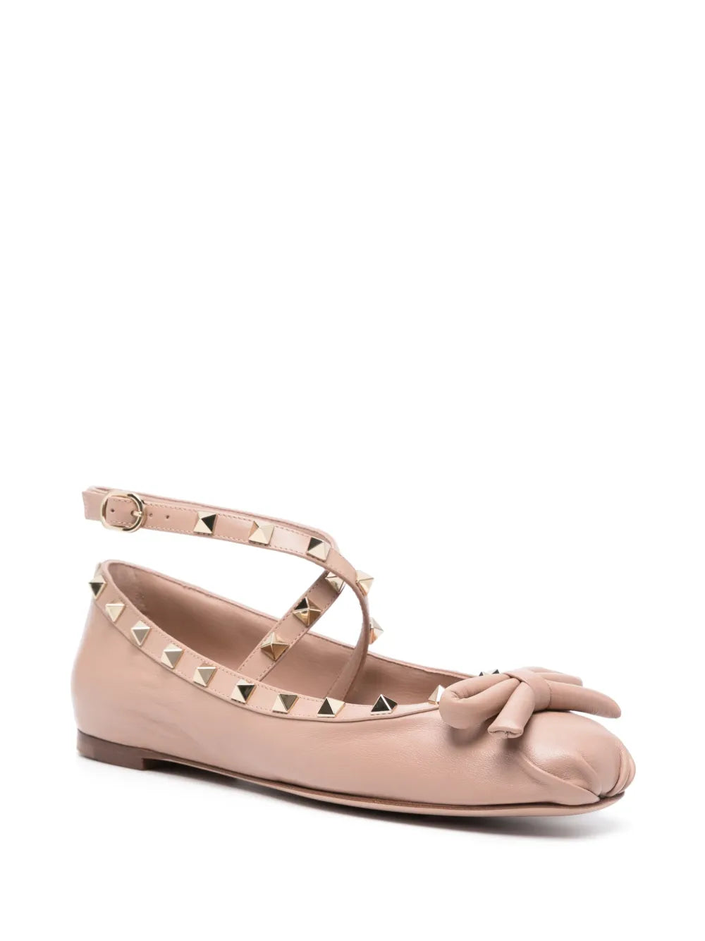 Valentino Garavani Rockstud leather ballerina shoes
