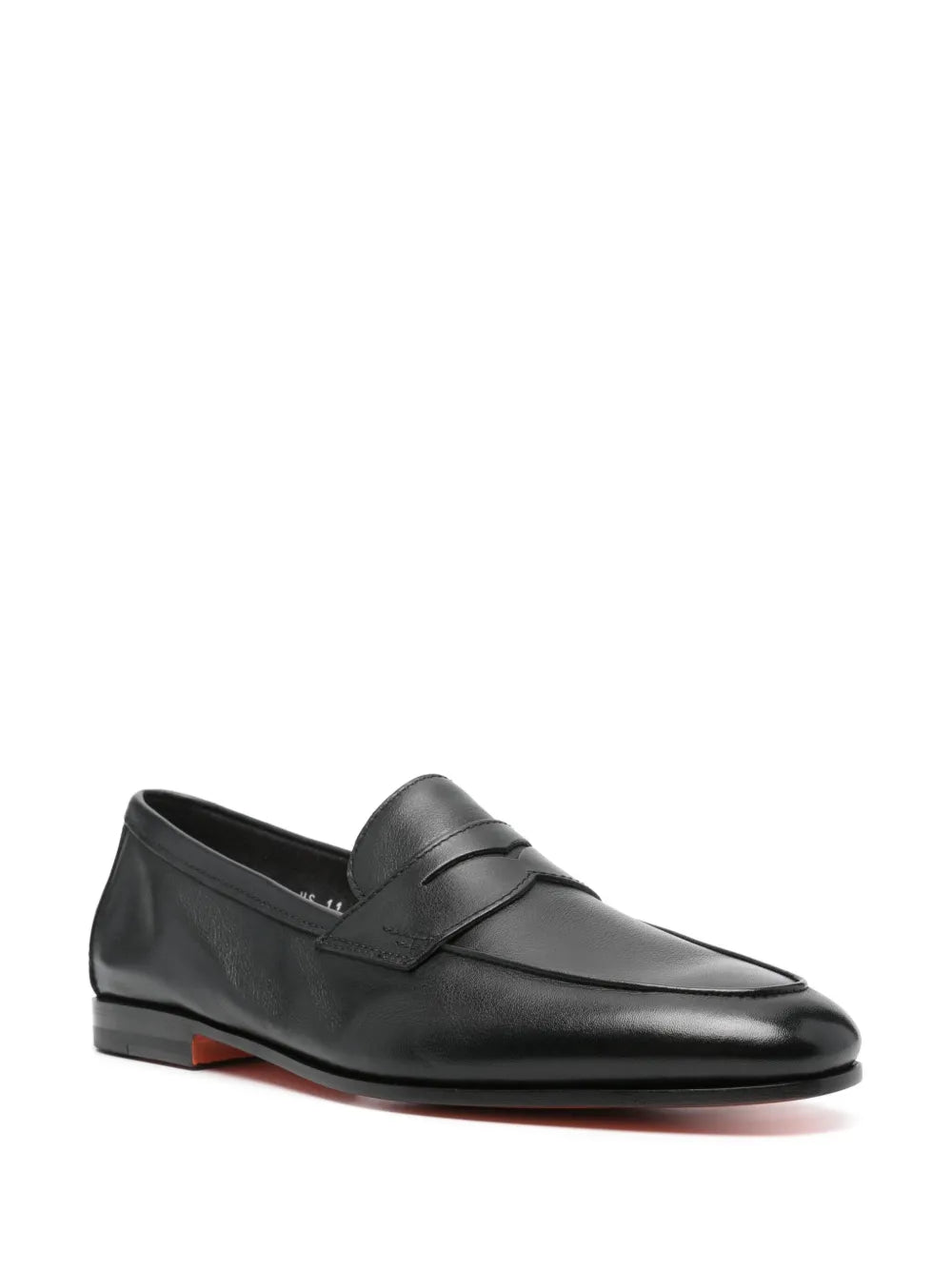 Santoni almond leather loafers