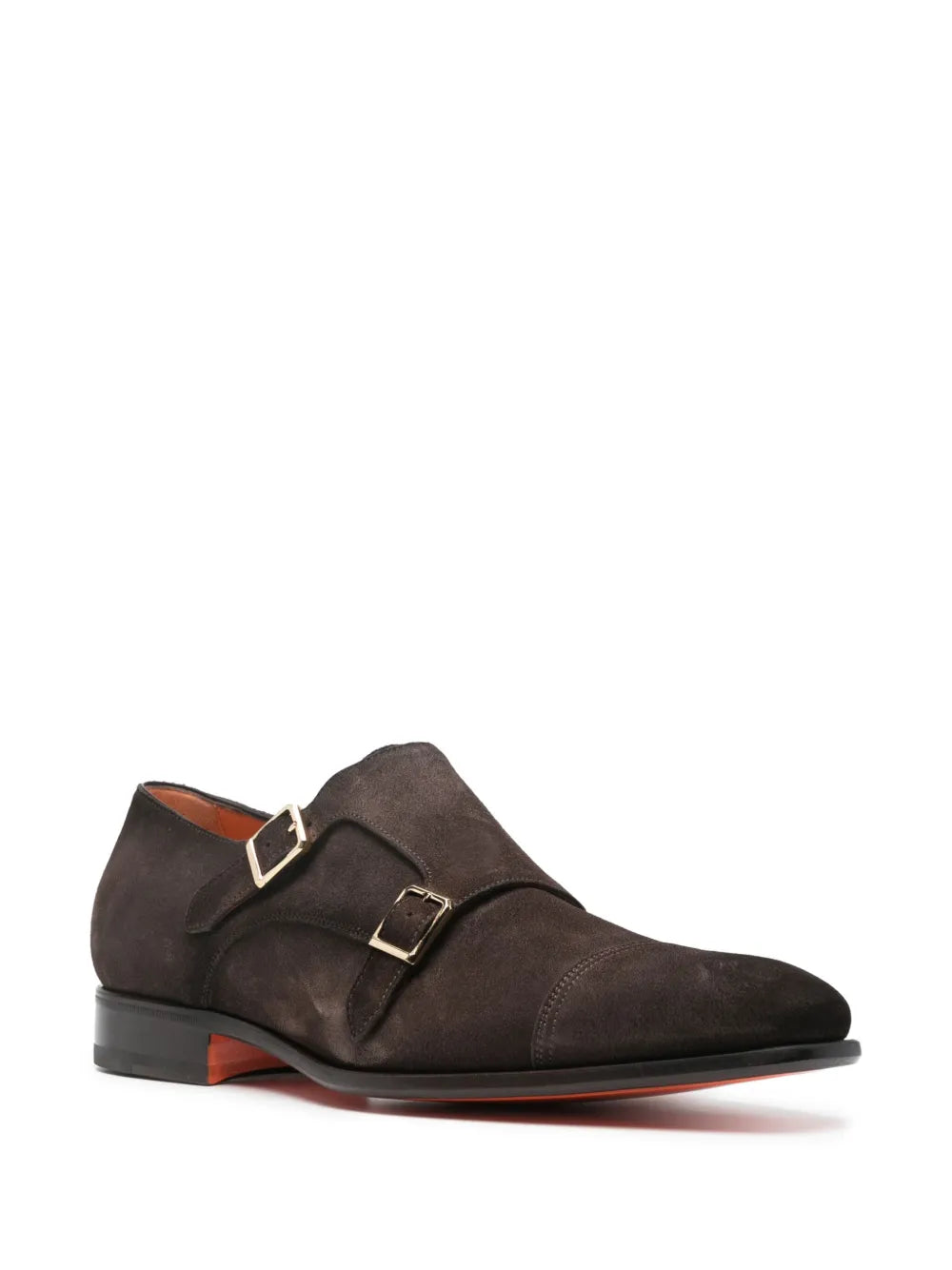 Santoni buckled suede Monk shoes