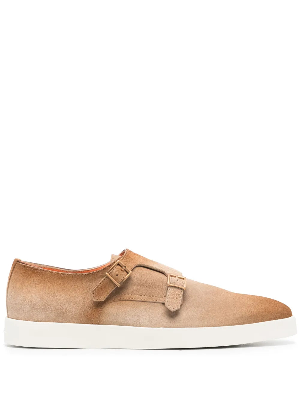 Santoni buckled suede Monk shoe