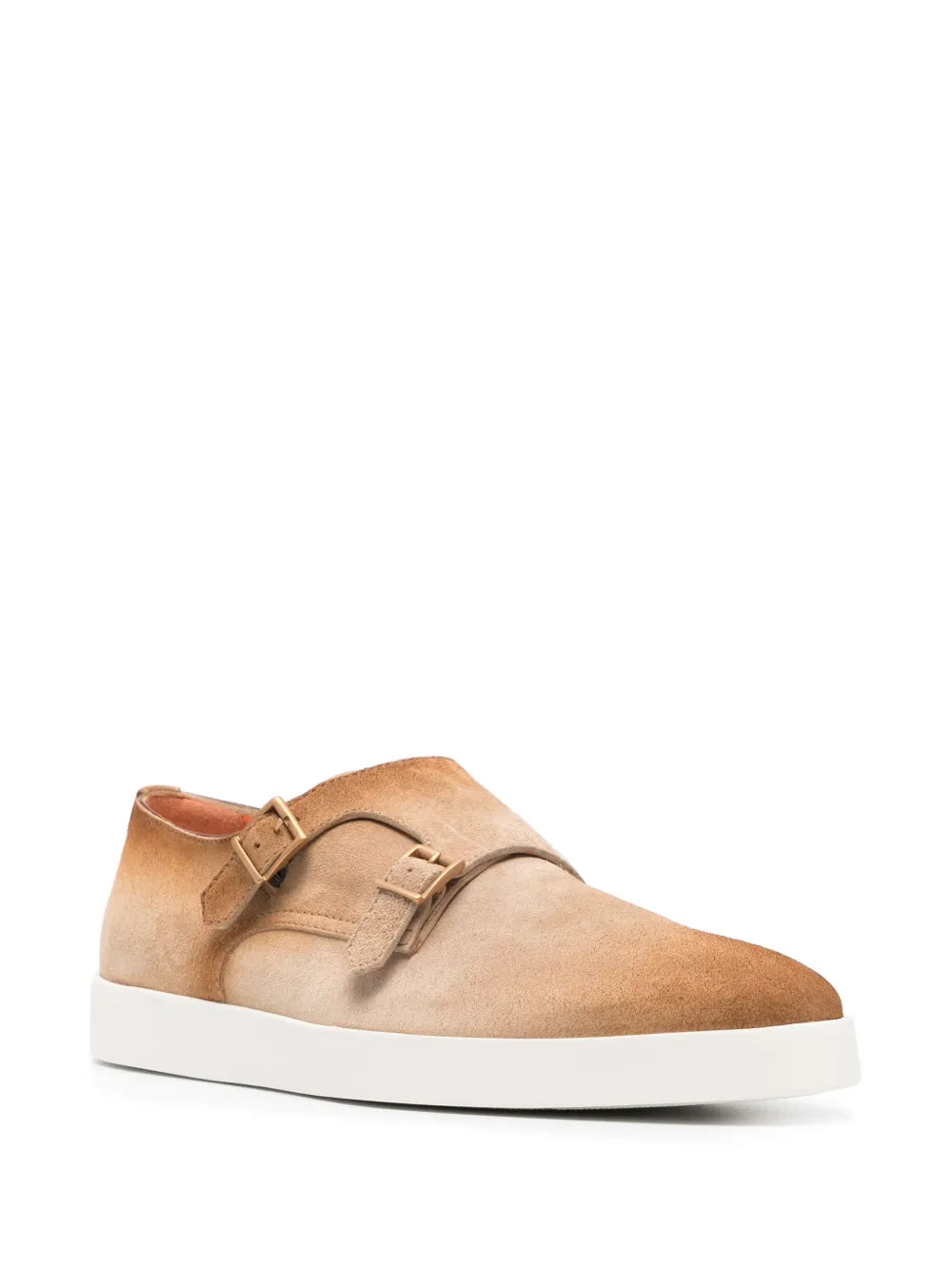 Santoni buckled suede Monk shoe