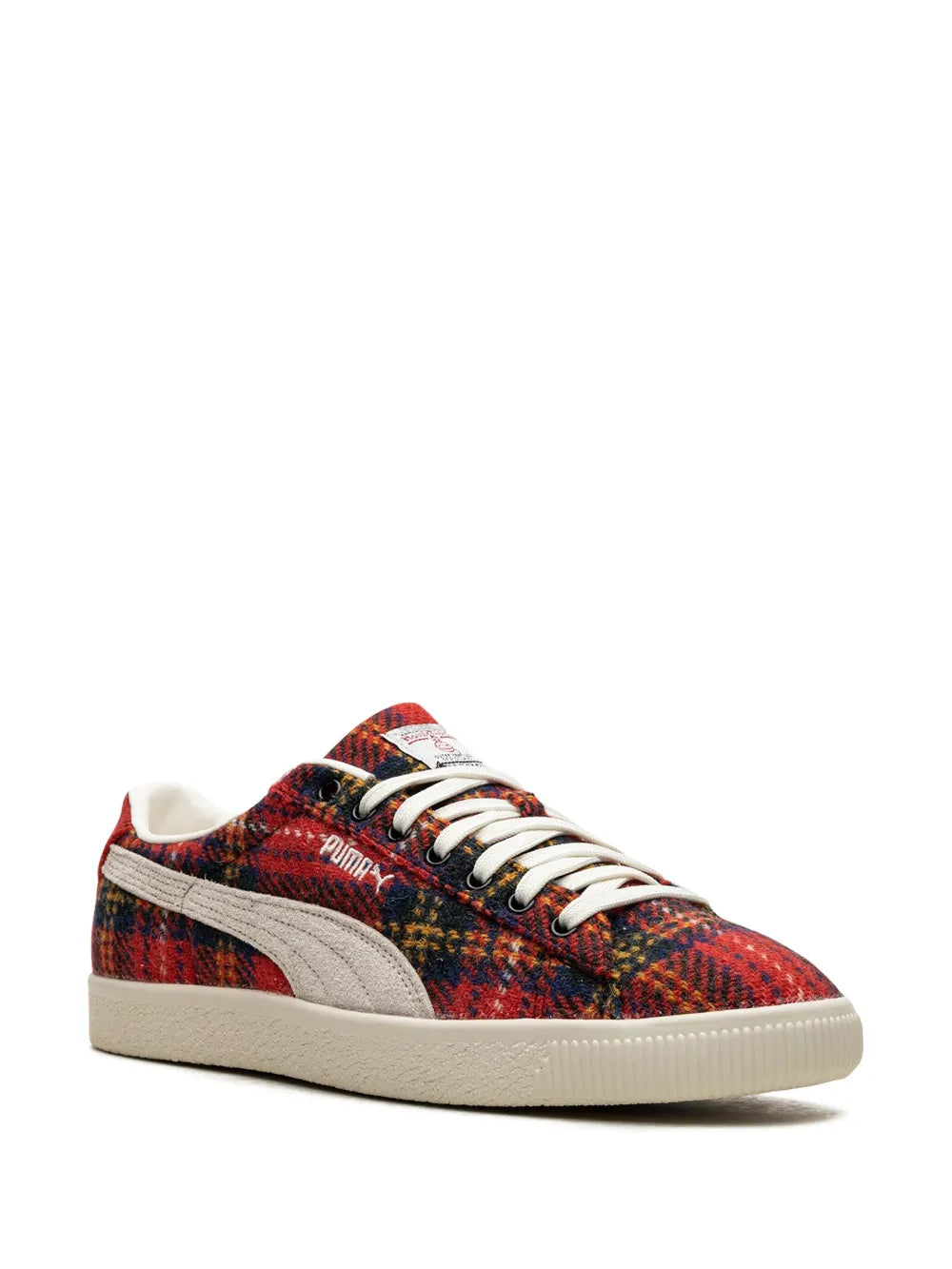 PUMA Suede VTG Harris Tweed "Frosted Ivory/Red" sneakers