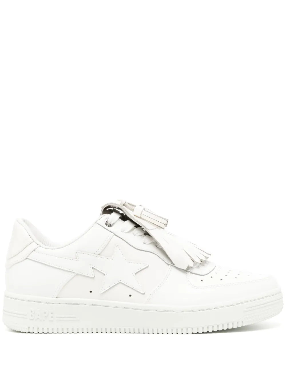 A BATHING APE® quilt tassel leather sneakers