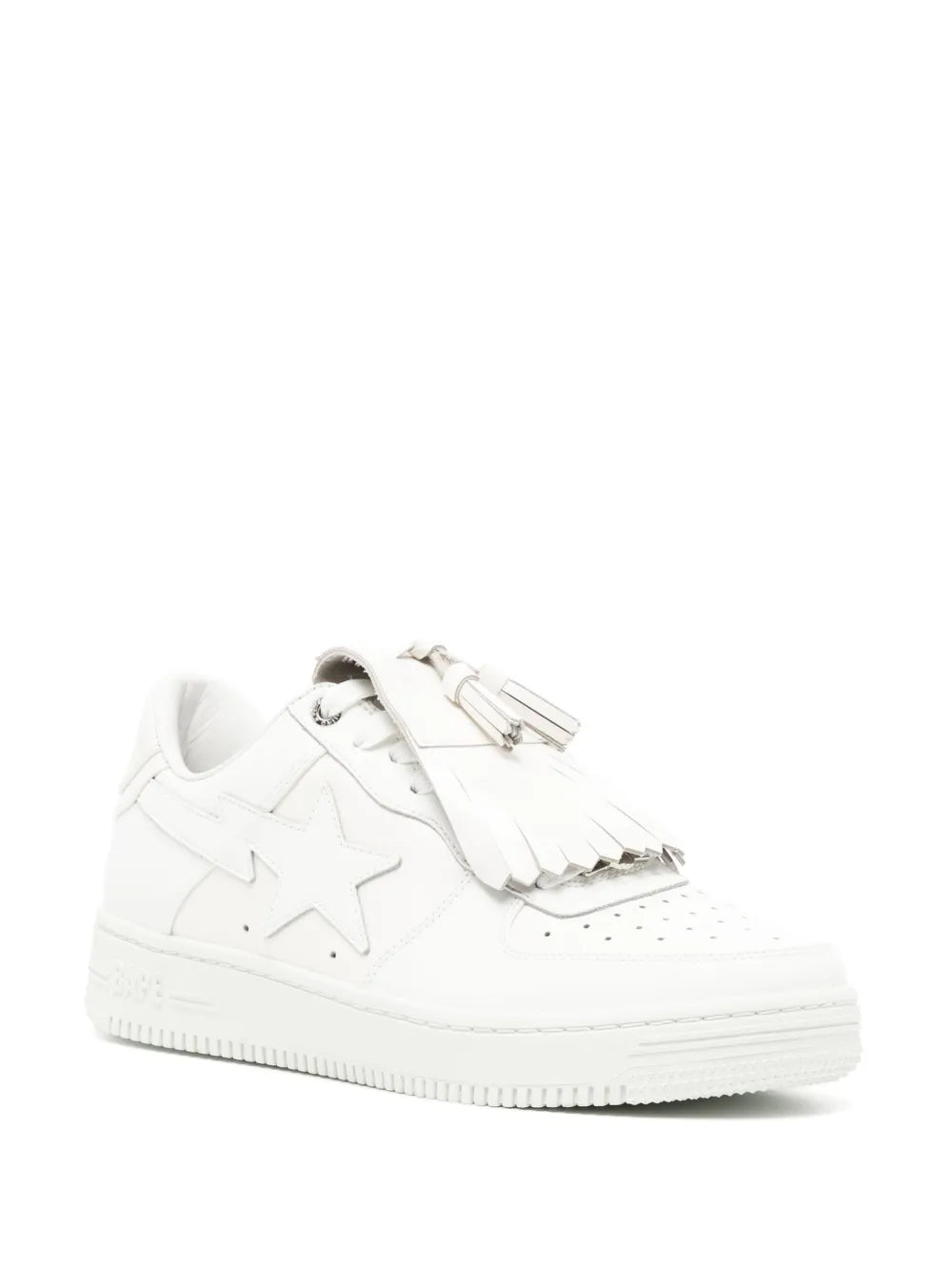 A BATHING APE® quilt tassel leather sneakers