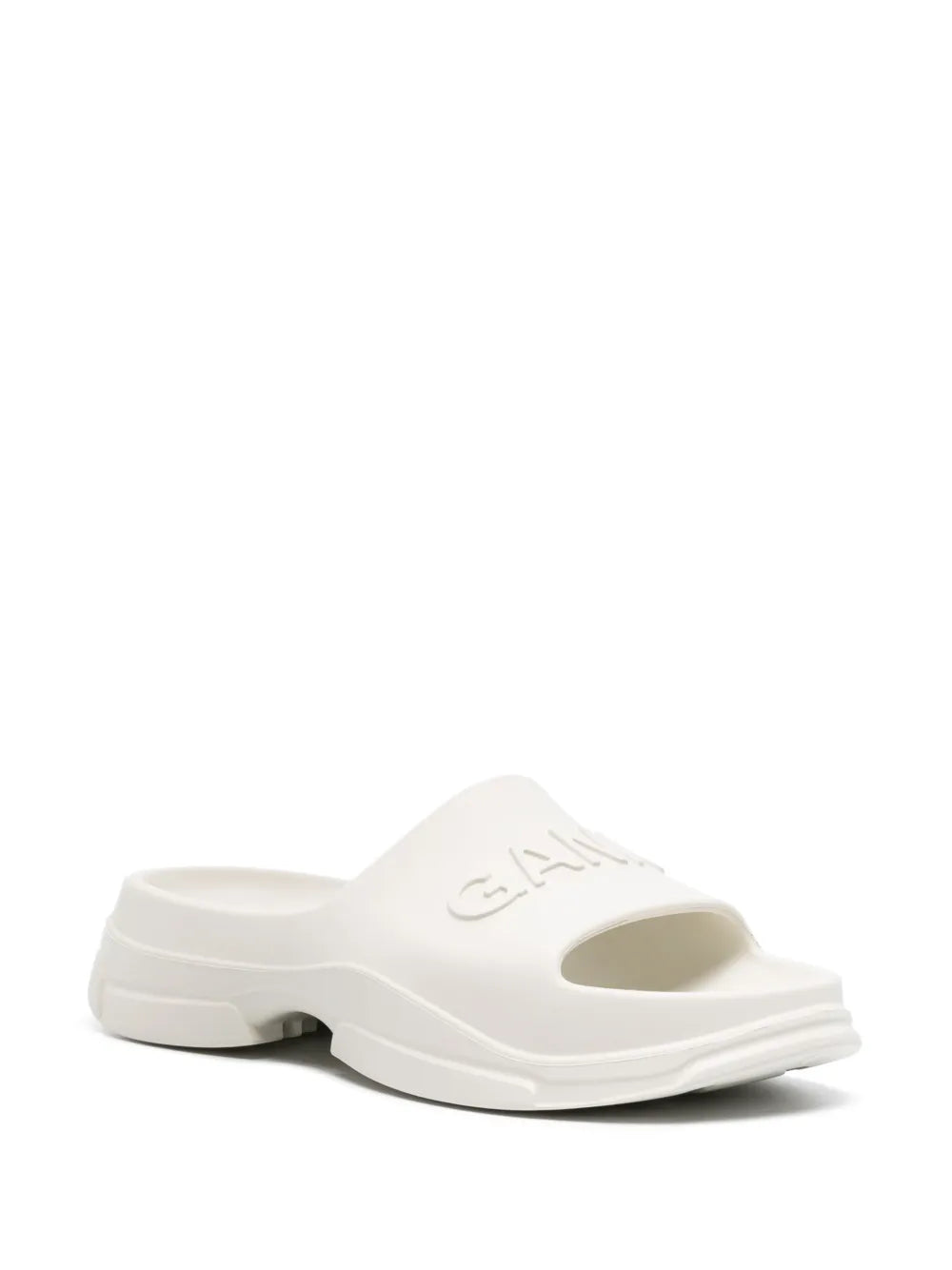 GANNI logo-embossed tonal-design slides