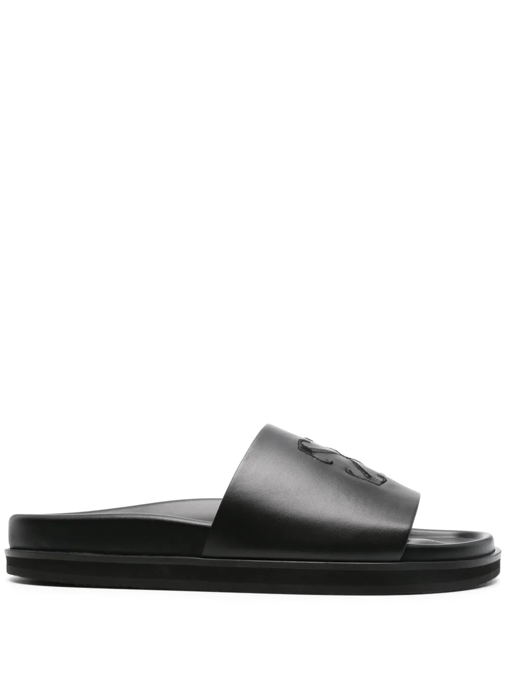 Off-White Arrows-embroidered leather slippers