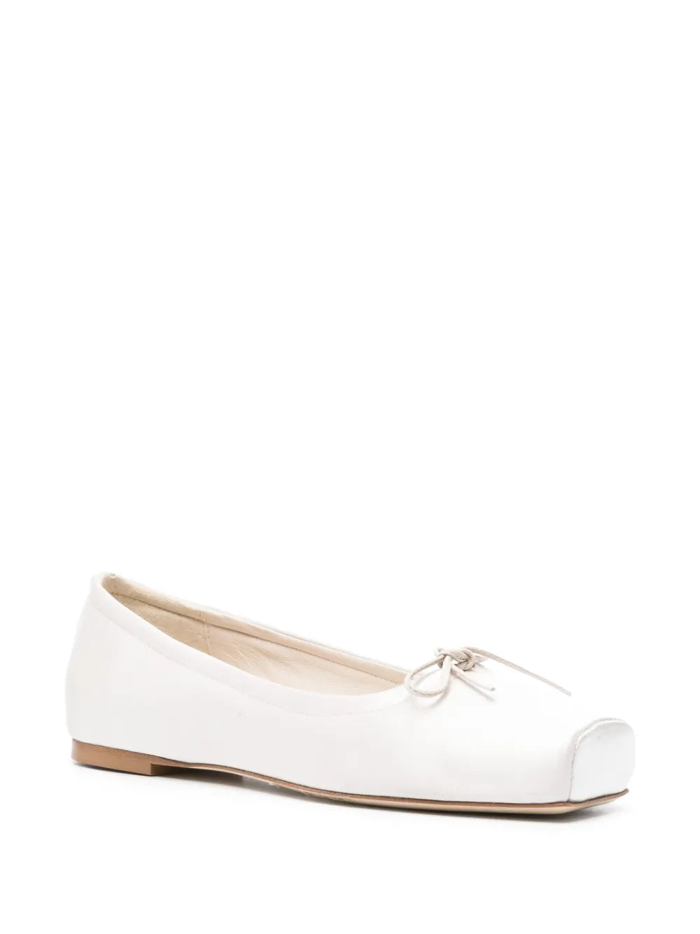 Aeyde square-toe satin ballerina shoes
