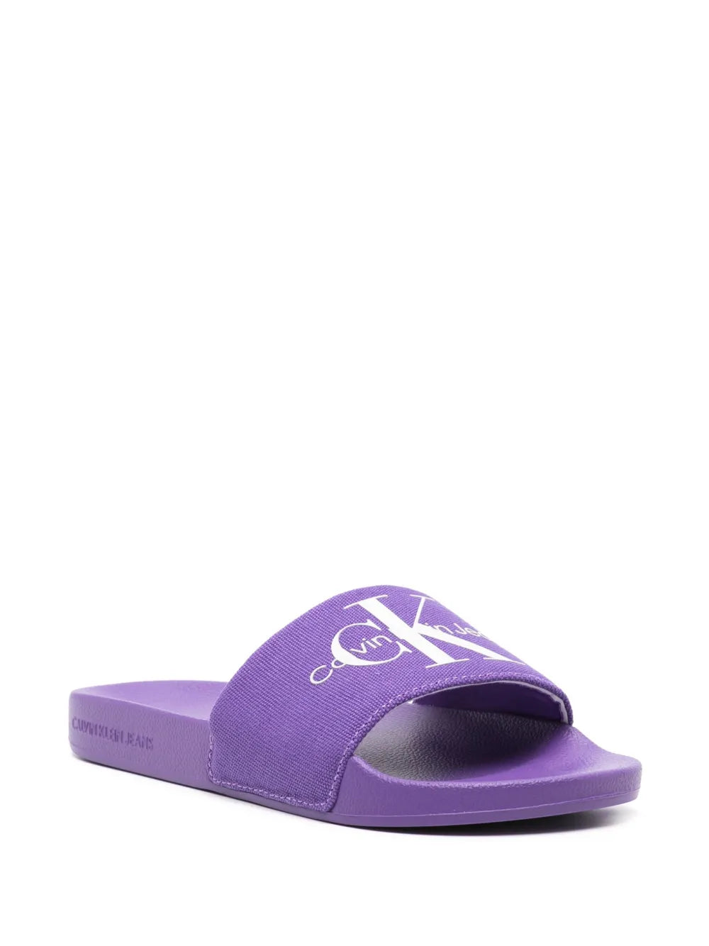 Calvin Klein Jeans logo-print canvas slides
