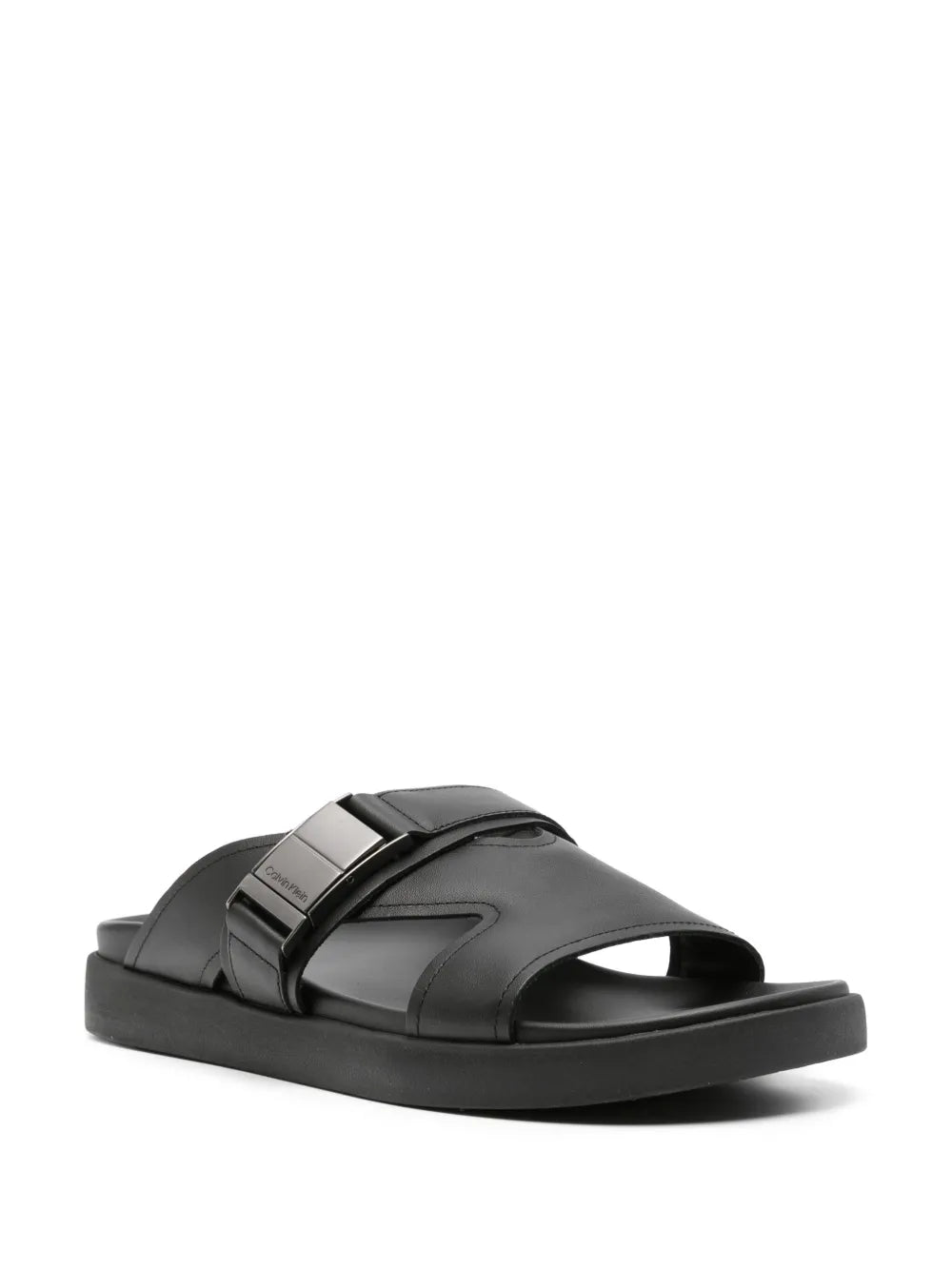 Calvin Klein Iconic logo-buckle slides