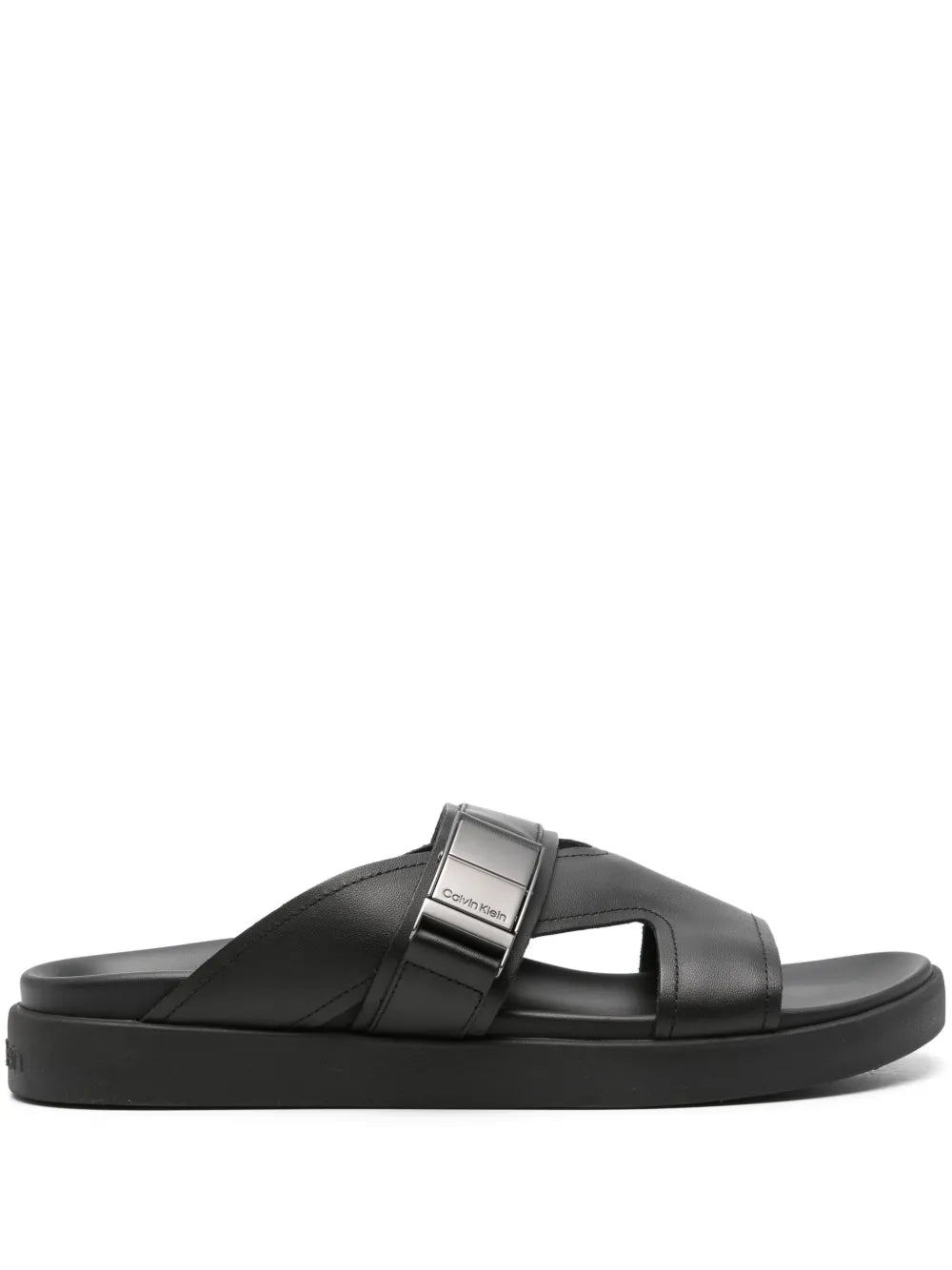 Calvin Klein Iconic logo-buckle slides