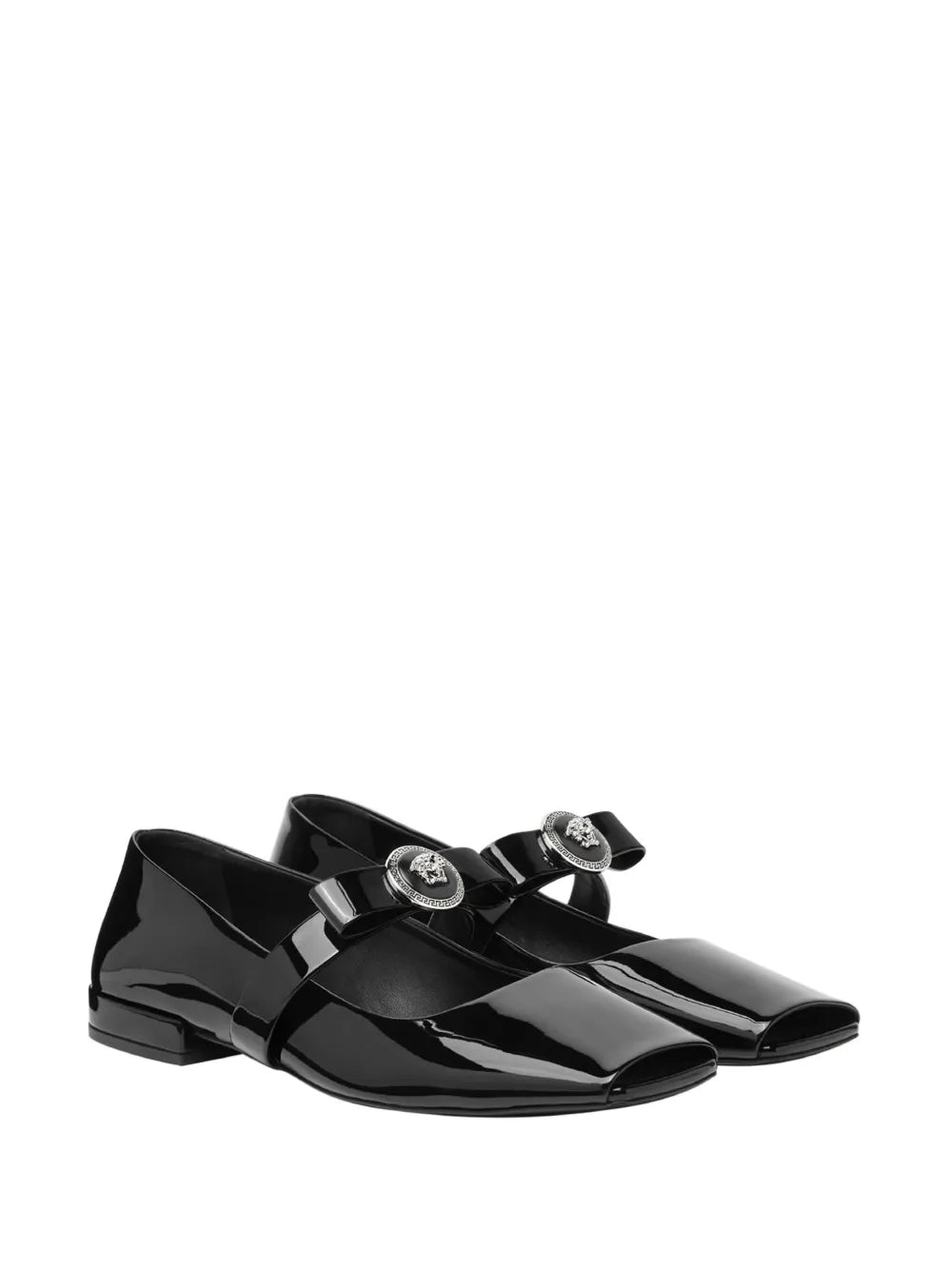 Versace Medusa-head leather ballerina shoes