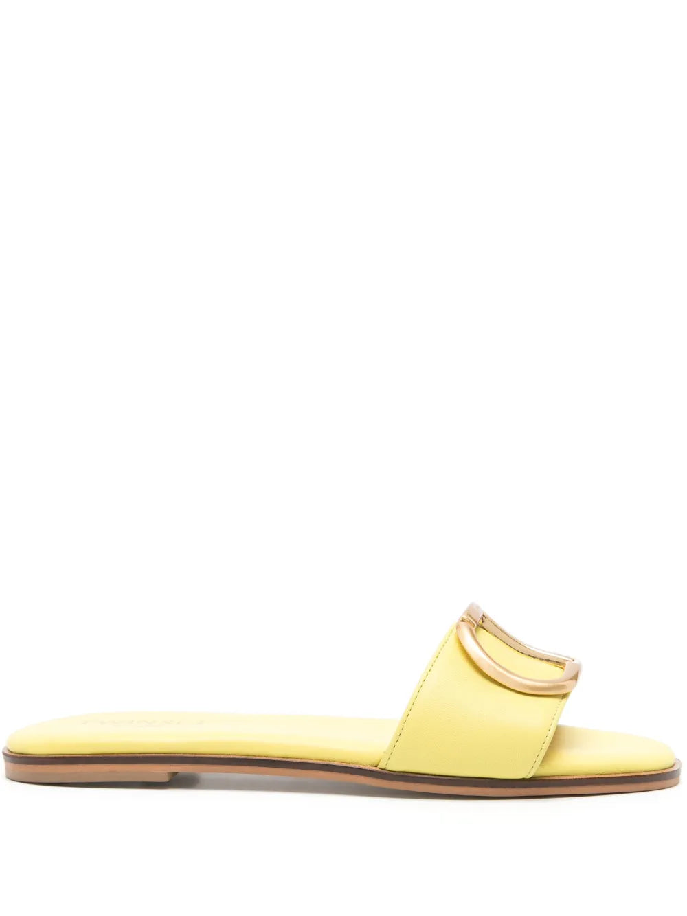 TWINSET logo-plaque leather slides