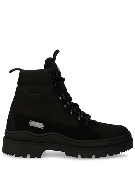 Filling Pieces logo-plaque suede boots