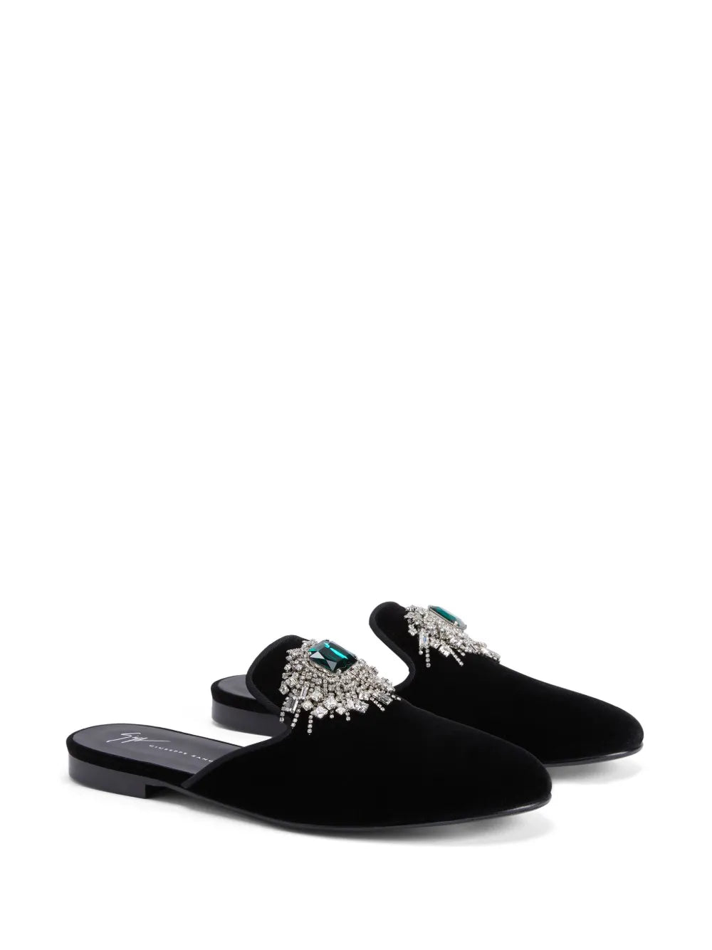 Giuseppe Zanotti Euphemiee crystal-embellished velvet slippers