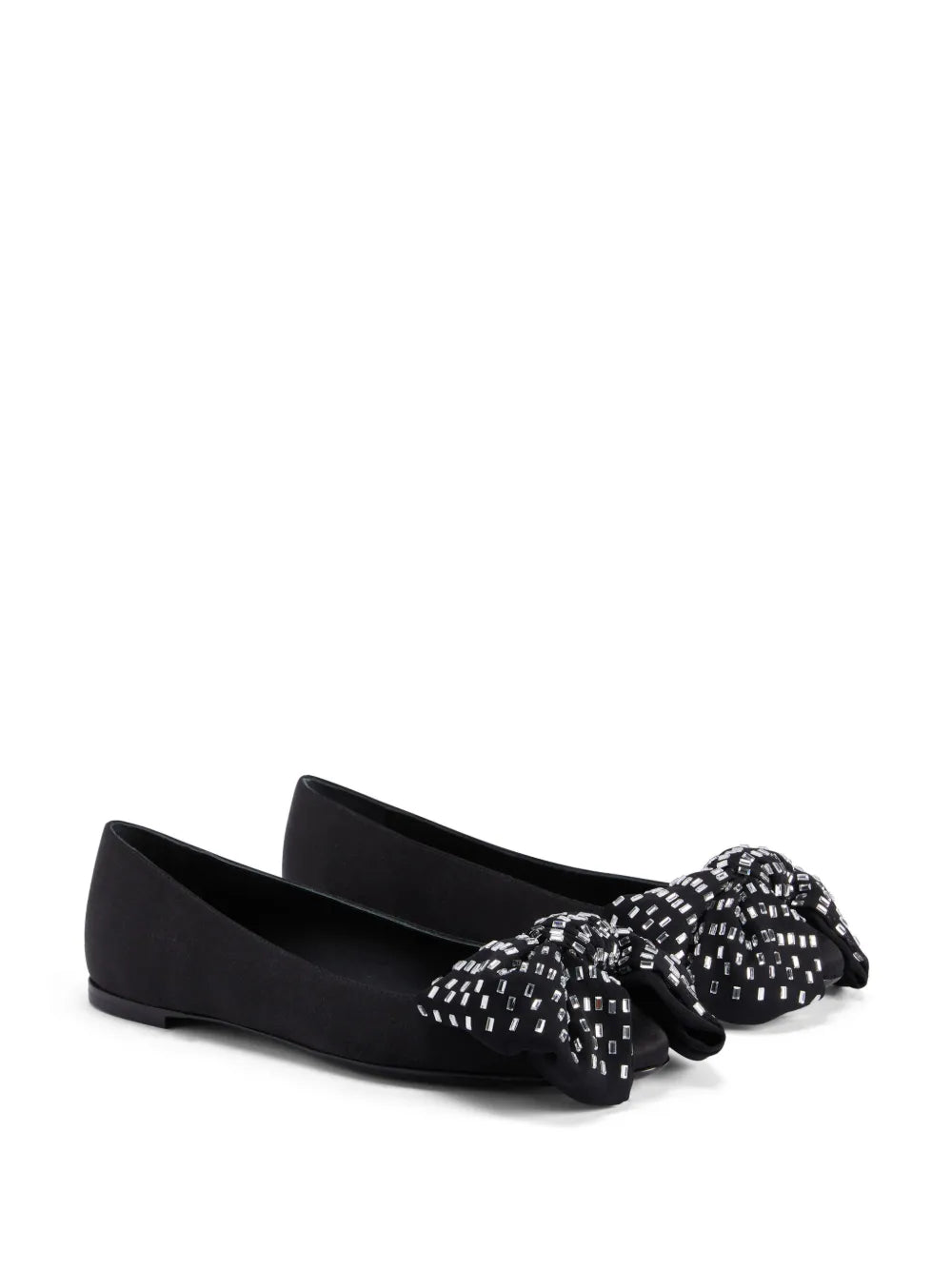Giuseppe Zanotti Alexandrine crystal-embellished bow ballet pumps
