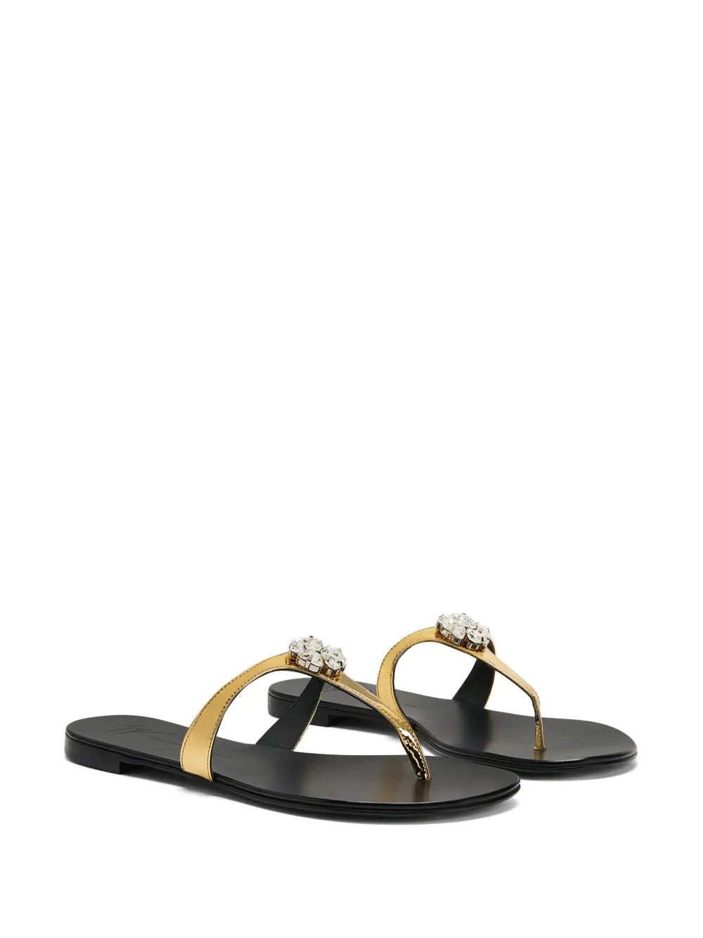 Giuseppe Zanotti Brionne crystal-embellished metallic flat sandals