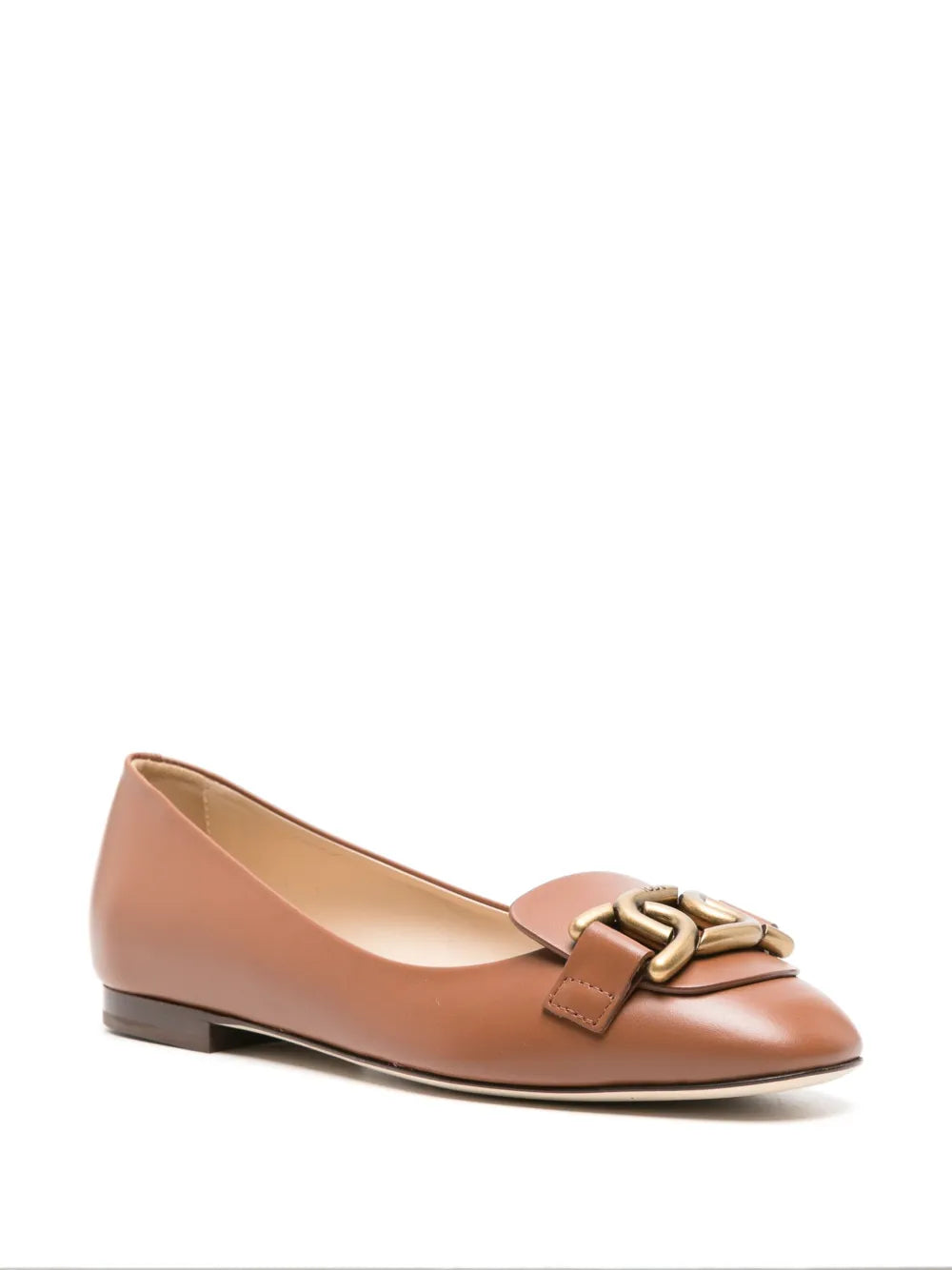 Tod's round-toe leather ballerina shoes