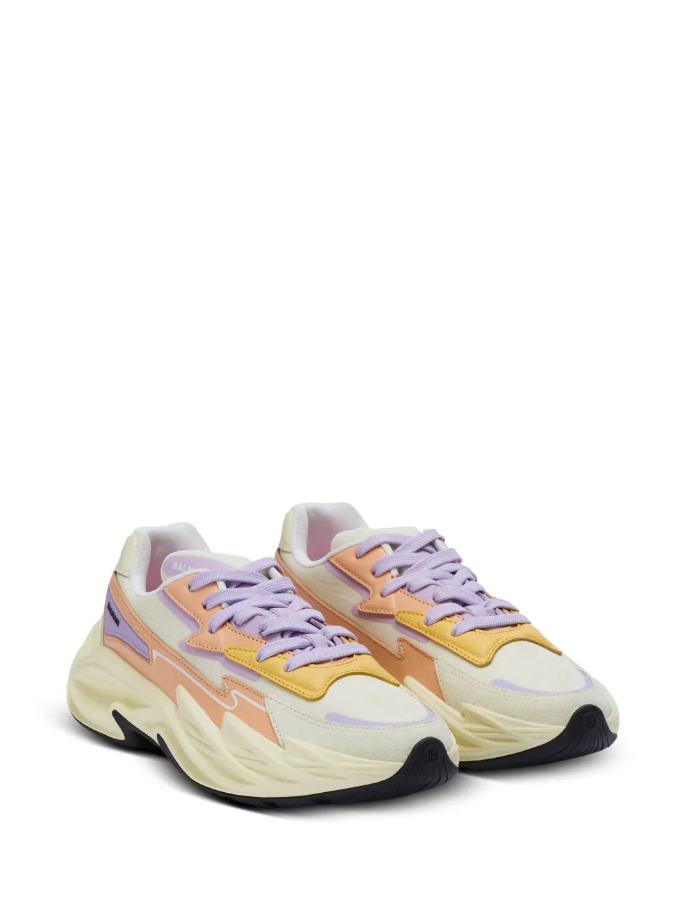 Balmain Run-Row panelled leather trainers