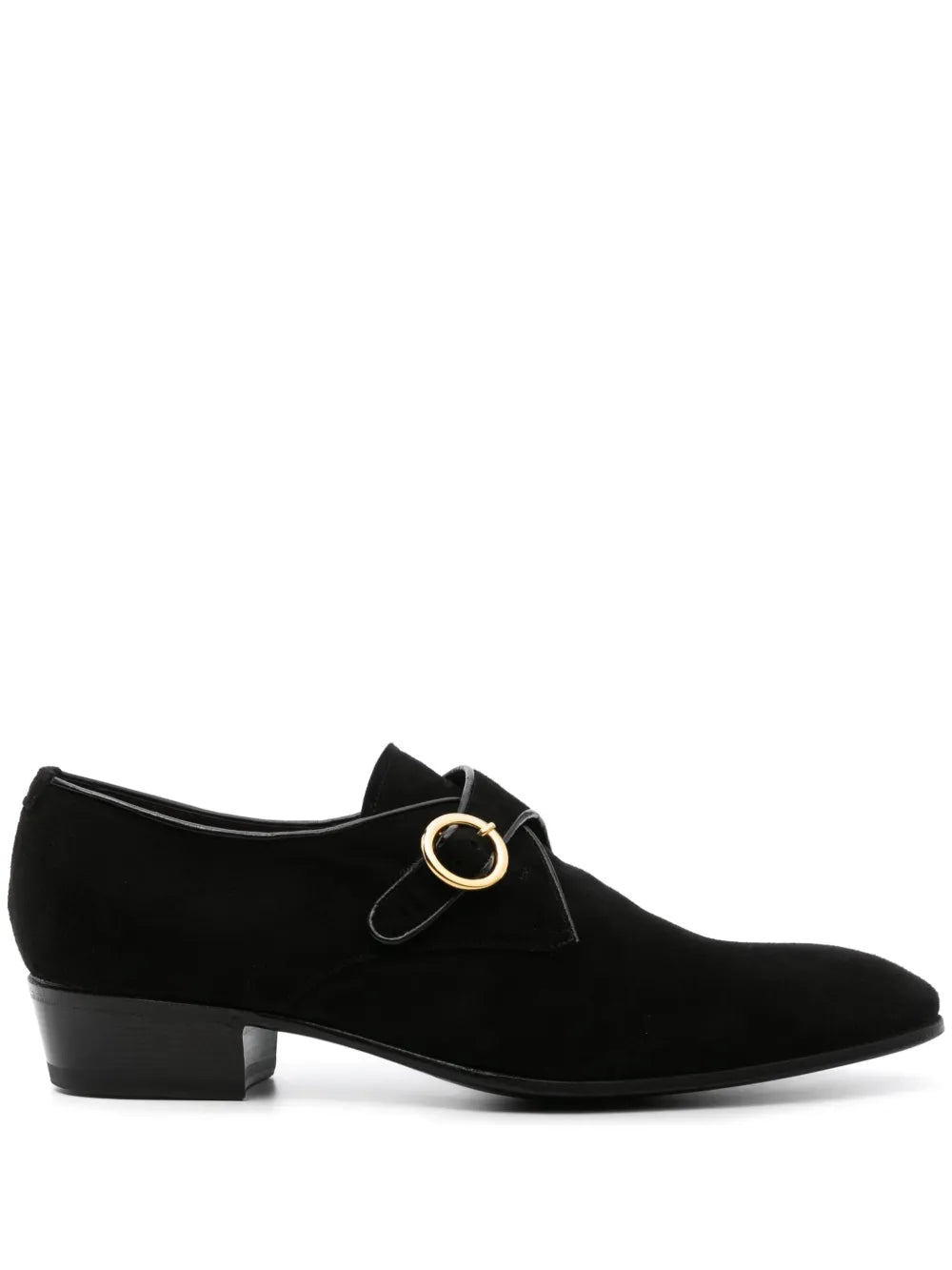 Lidfort almond-toe suede monk shoes