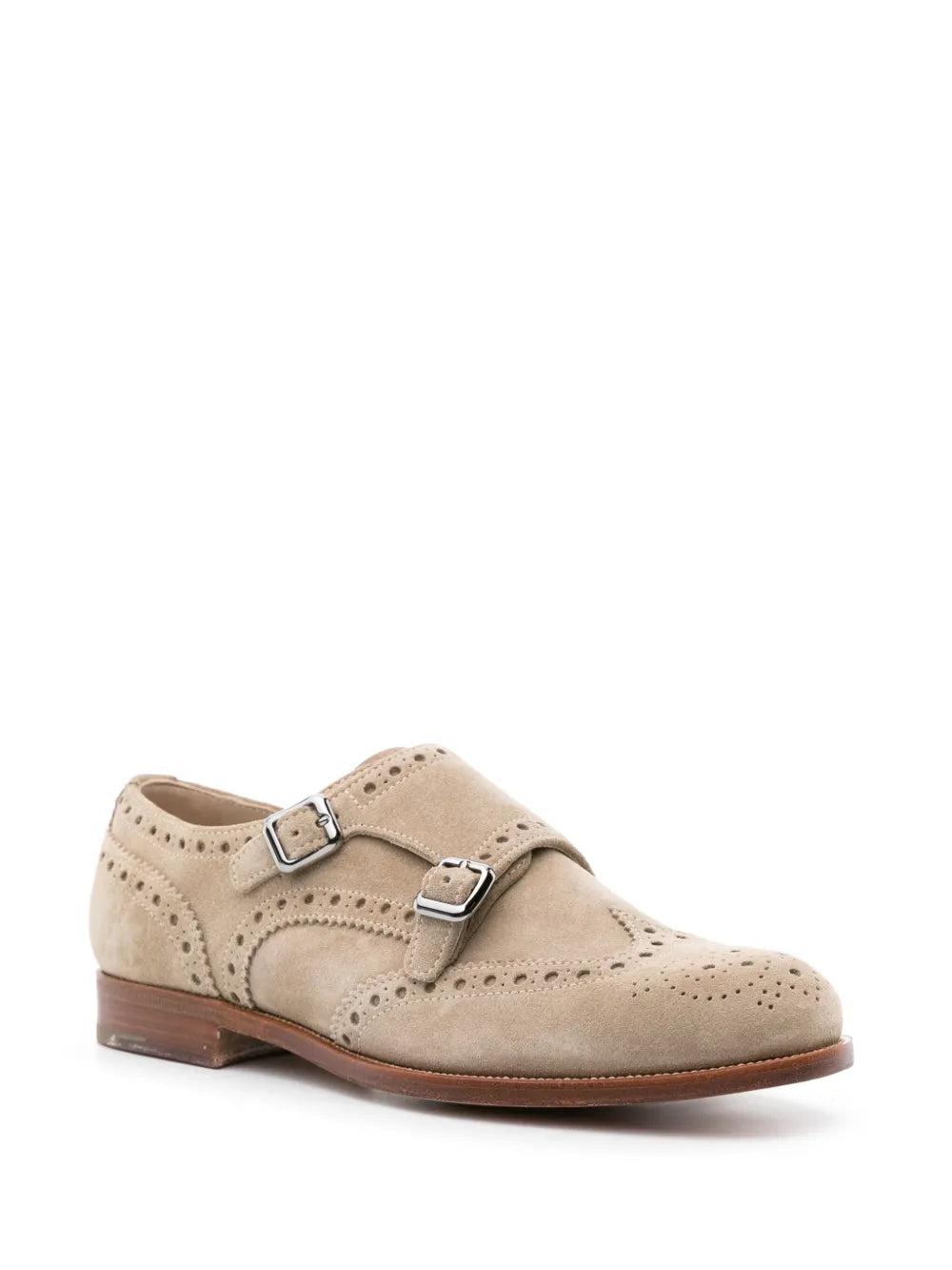 Church's perforated suede monk shoes