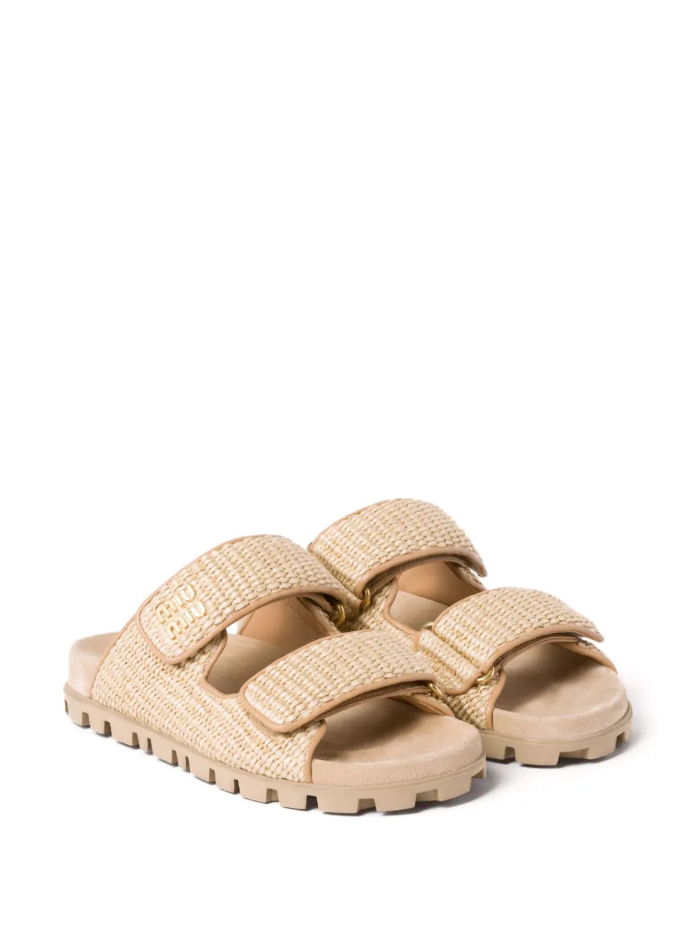 Miu Miu touch-strap raffia sandals