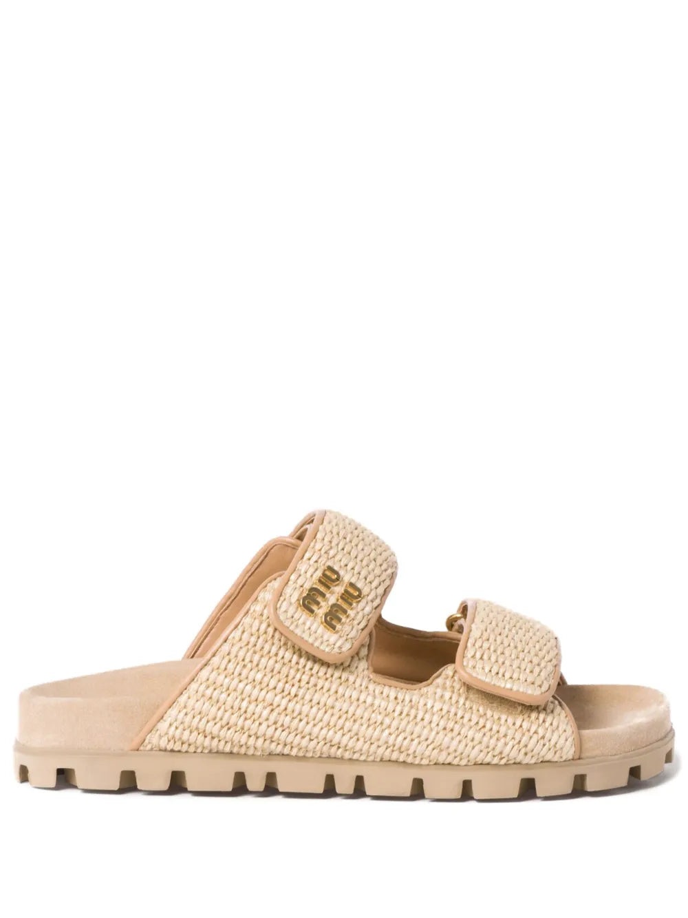 Miu Miu touch-strap raffia sandals