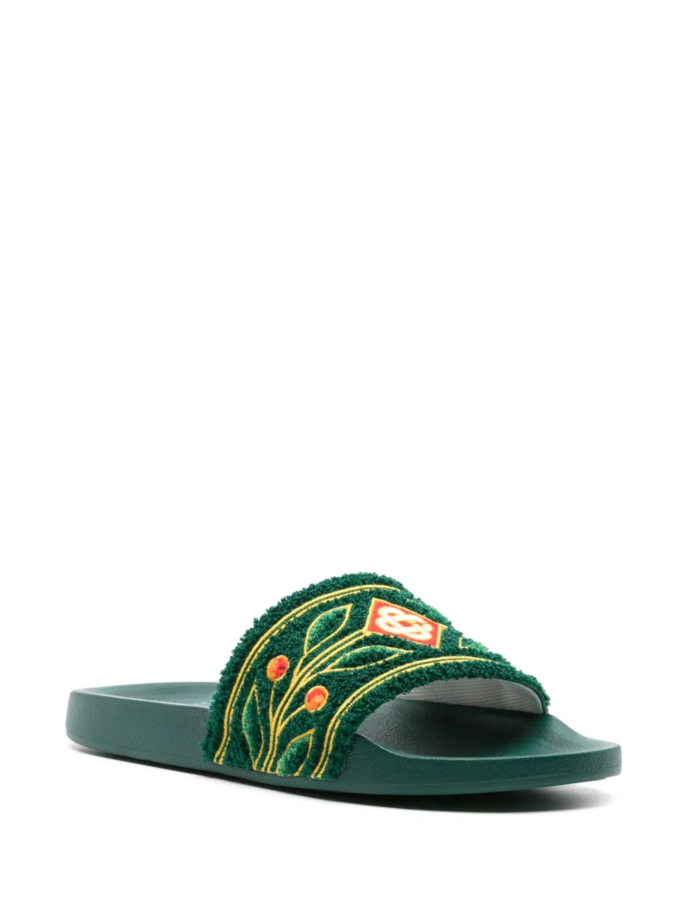 Casablanca embroidered terry-cloth slides
