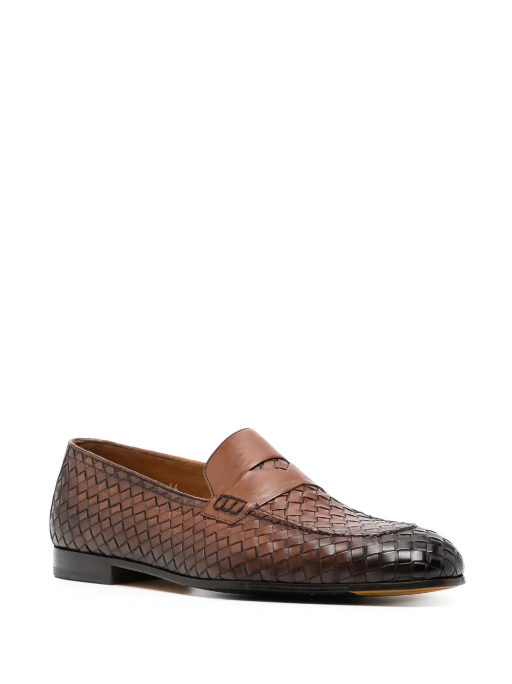 Doucal's woven leather penny loafers