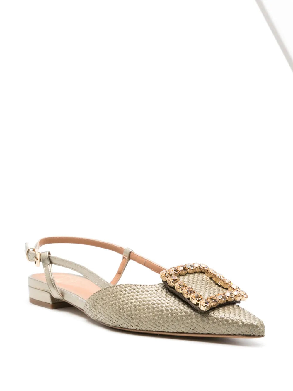 Roberto Festa Lavanda crystal-buckle ballerina shoes
