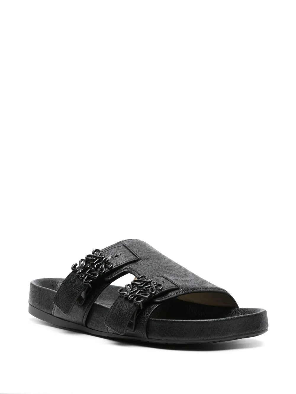 LOEWE Anagram-buckle leather slides