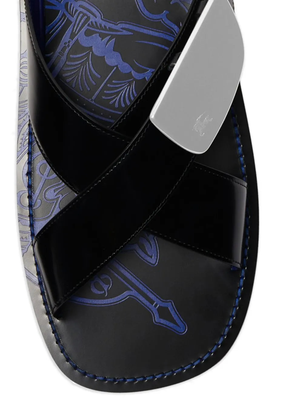 Burberry Strip Shield leather slides