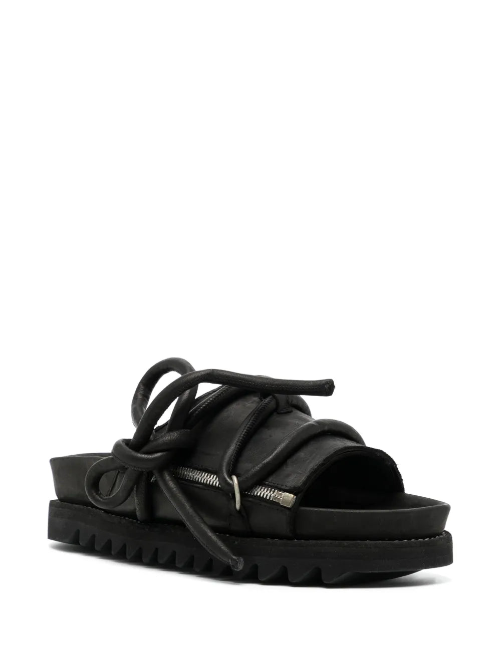 Guidi lace-up leather sandals