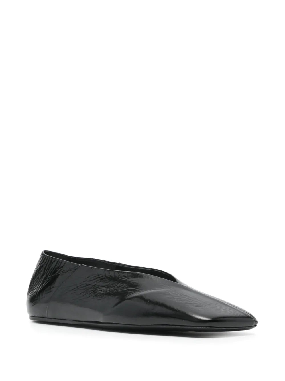 Jil Sander square-toe leather ballerina shoes